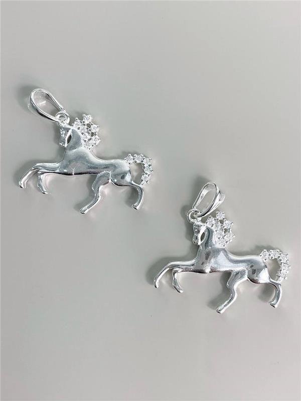PINGENTE CAVALO LISO E COM ZIRCÔNIA