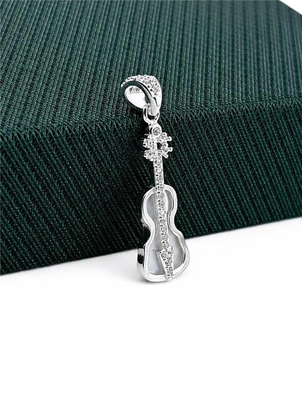 PINGENTE VIOLINO MADRE PÉROLA E ZIRCÔNIA