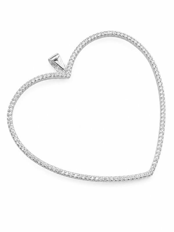 PINGENTE MAXI CORAÇÃO VAZADO C/ZIRCÔNIA 4,5CM