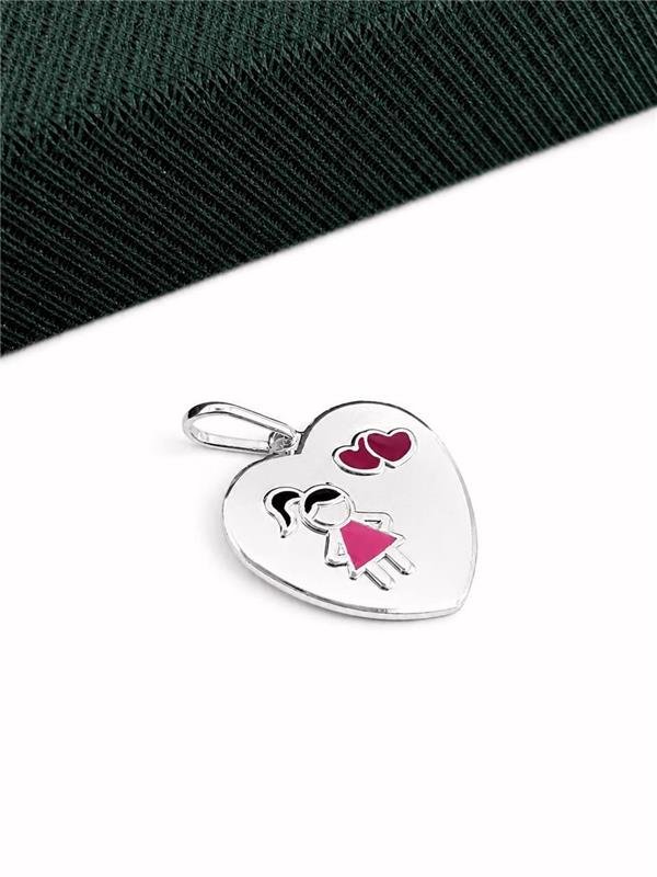 PINGENTE MEDALHA CORAÇÃO MENINA 1,8CM