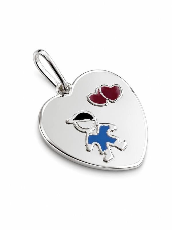PINGENTE MEDALHA CORAÇÃO MENINO 1,7X1,8CM