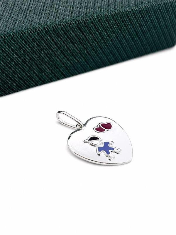 PINGENTE MEDALHA CORAÇÃO MENINO 1,7X1,8CM