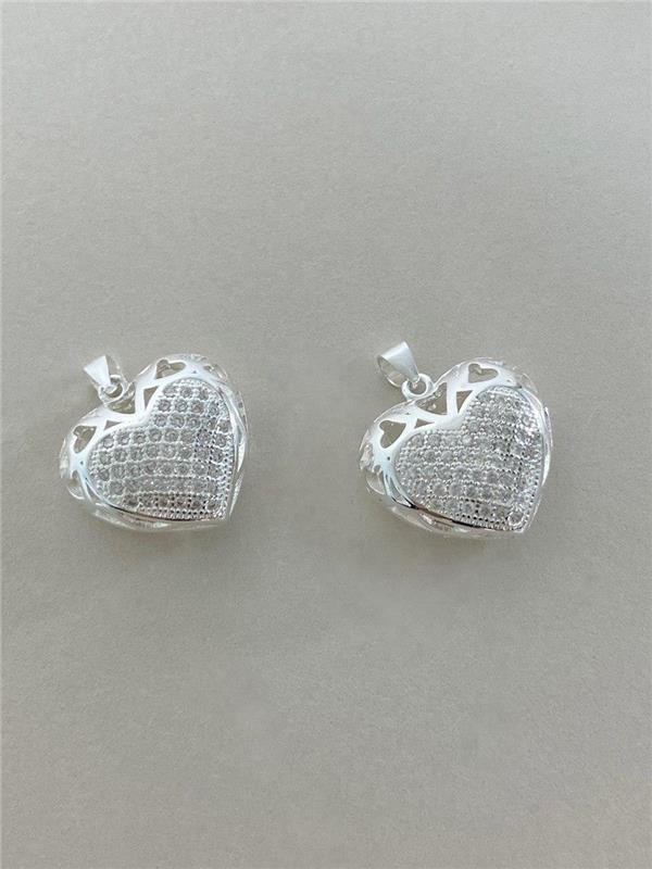 PINGENTE CORAÇÃO C/DETALHE ZIRCÔNIA