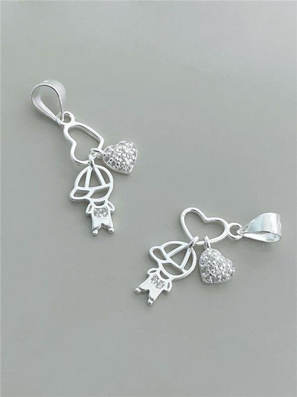 PINGENTE CORAÇÃO C/PINGENTE MENINO