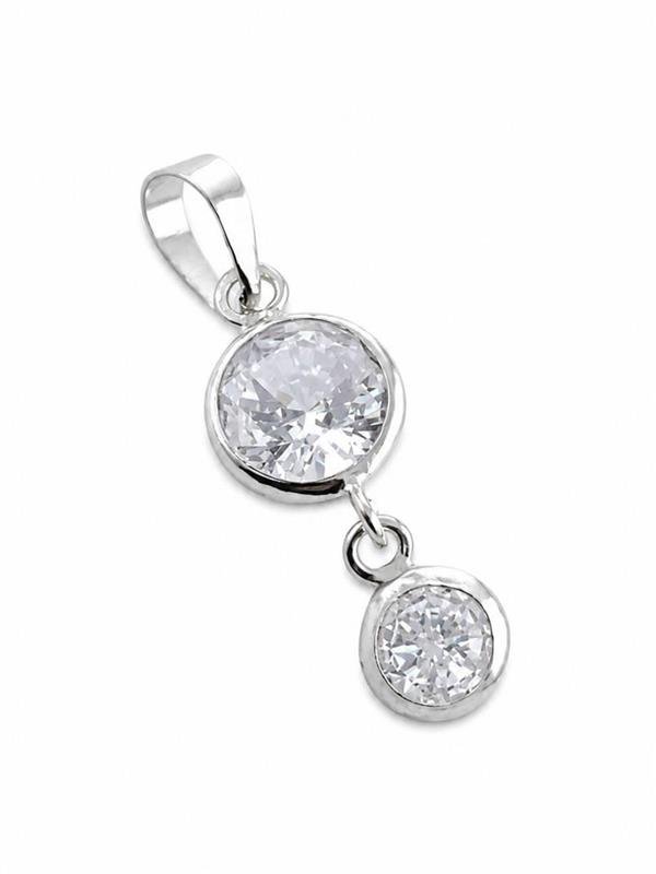 PINGENTE PONTO LUZ REDONDO DUPLO CRISTAL