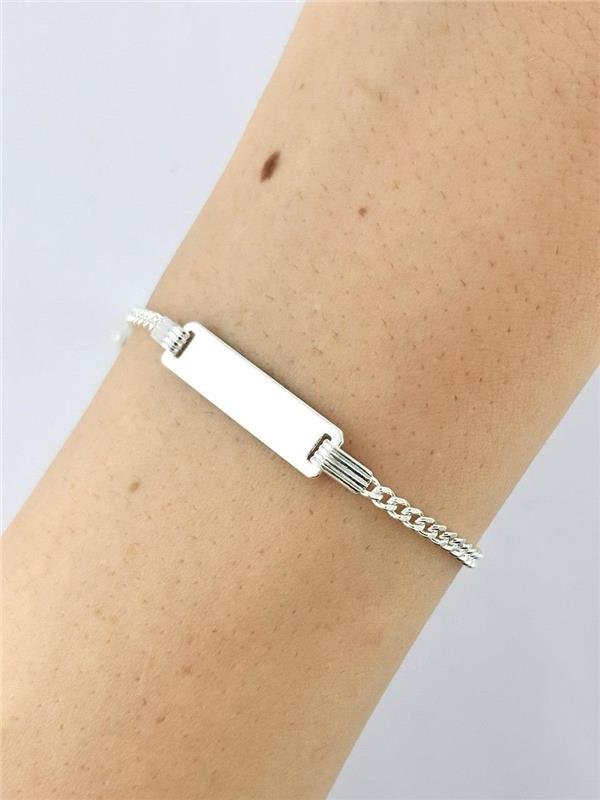 PULSEIRA INFANTIL PLAQUINHA GRUMET 16CM