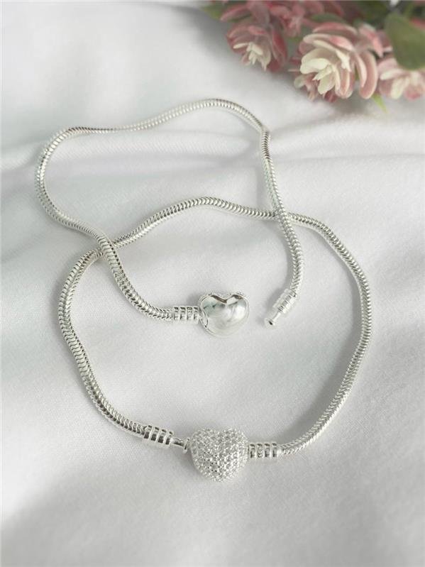 PULSEIRA BERLOQUE CORAÇÃO C/ZIRCÔNIA 15CM