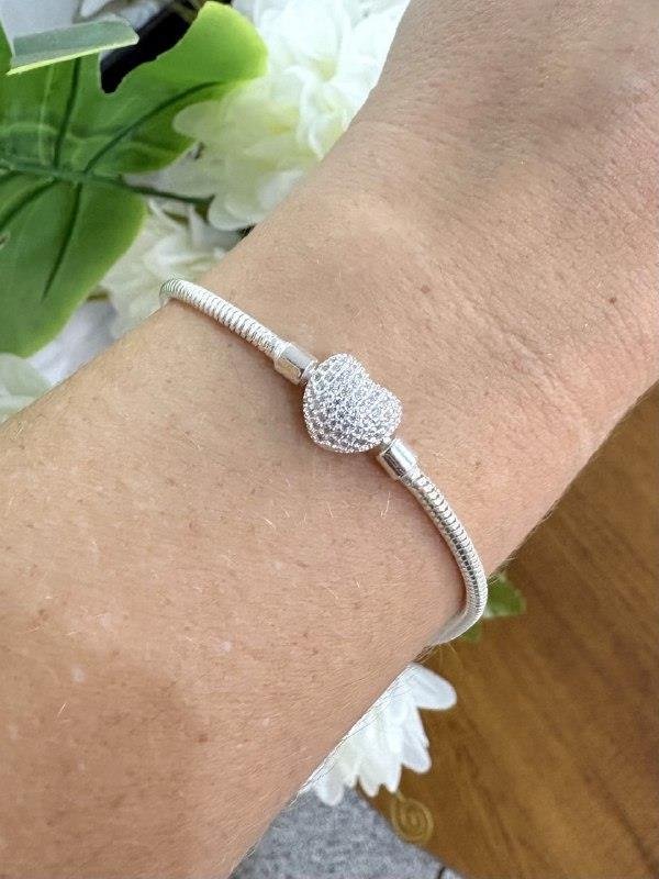 PULSEIRA BERLOQUE CORAÇÃO C/ZIRCÔNIA 15CM