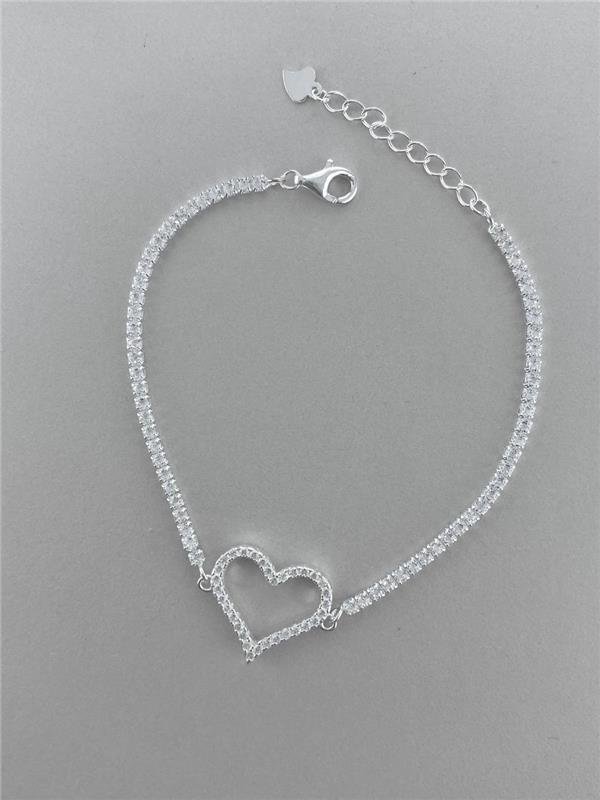 PULSEIRA CORACAO RIVIERA CRISTAL 18CM+3CM EXTENSOR