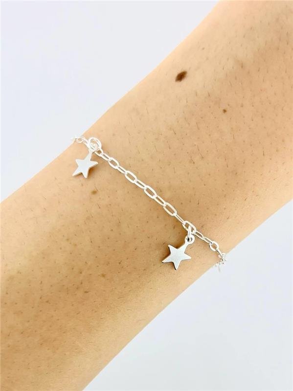 PULSEIRA PINGENTE ESTRELA LISA 18CM