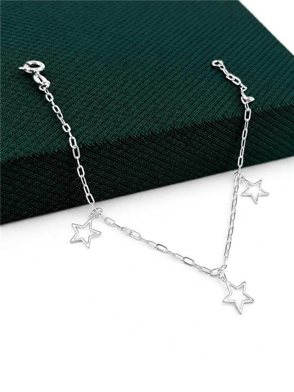 PULSEIRA PINGENTE ESTRELA VAZADA 18CM