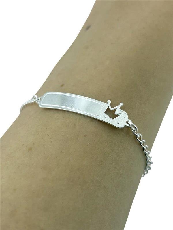 PULSEIRA INFANTIL PLAQUINHA COROA 14,5CM