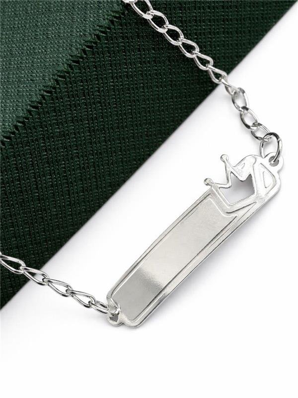 PULSEIRA INFANTIL PLAQUINHA COROA 14,5CM