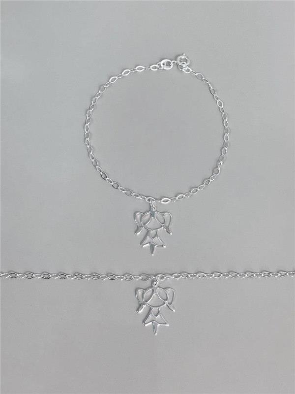 PULSEIRA PINGENTE DE MENINA VAZADO