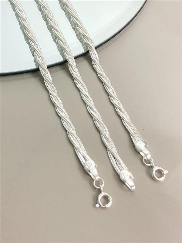 PULSEIRA TRANÇADA 3 FIOS ACHATADO 17,5CM