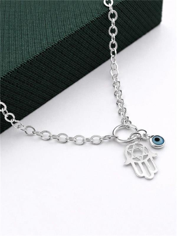 PULSEIRA PINGENTE MÃO E OLHO GREGO 18CM