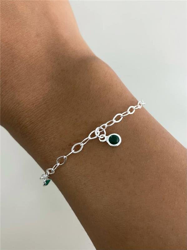 PULSEIRA C/PINGENTE PONTO LUZ REDONDO