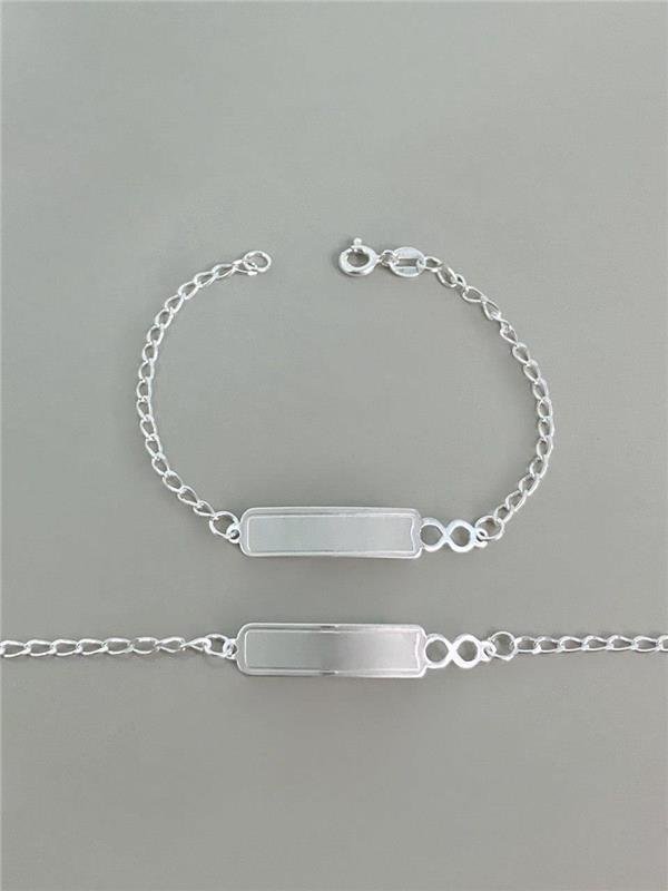 PULSEIRA INFANTIL PLAQUINHA INFINITO C/BORDA 14CM
