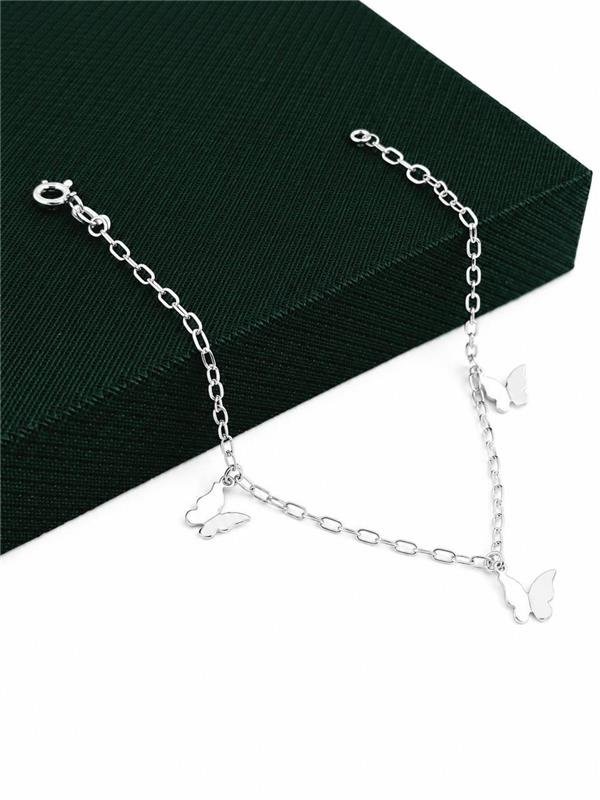 PULSEIRA PINGENTE BORBOLETA LISA 18CM
