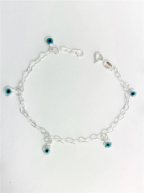 PULSEIRA ELO OVAL PINGENTE OLHO GREGO
