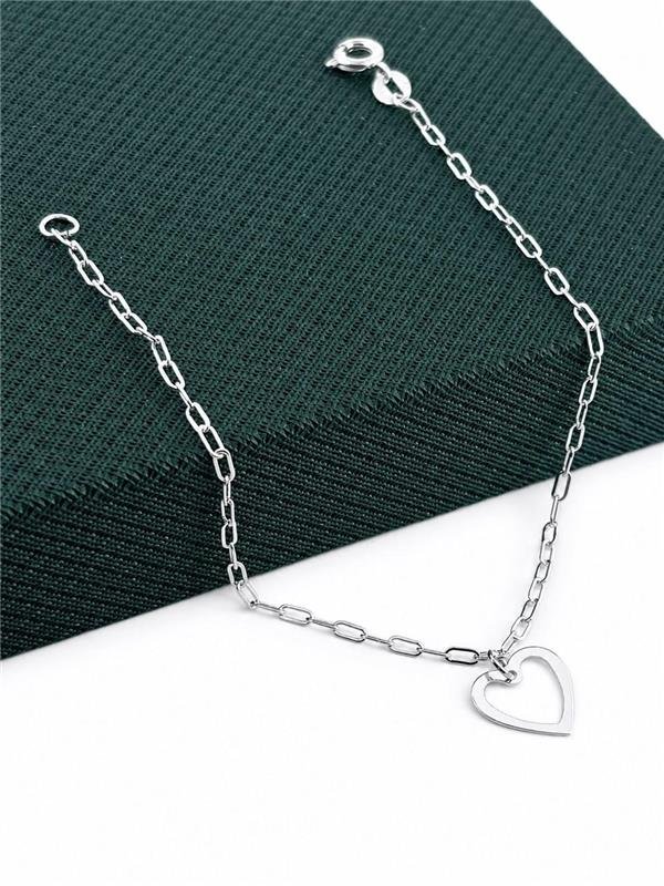 PULSEIRA PINGENTE CORAÇÃO VAZADO