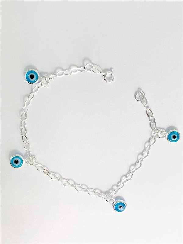 PULSEIRA PINGENTE OLHO GREGO AZUL CLARO