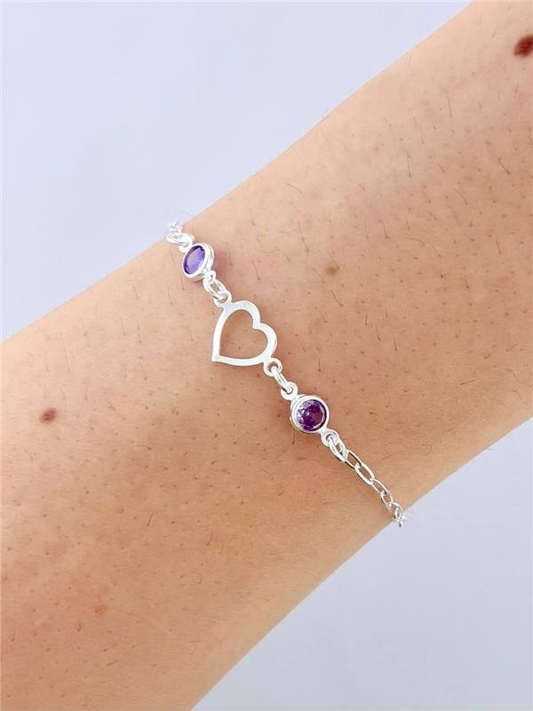 PULSEIRA CORAÇÃO VAZADO E PONTO LUZ FIXO