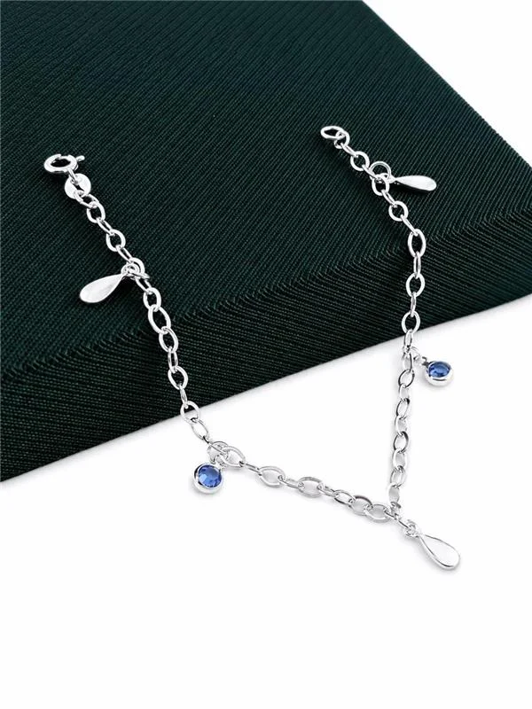 PULSEIRA C/PINGENTE GOTA E PONTO LUZ REDONDO 19CM
