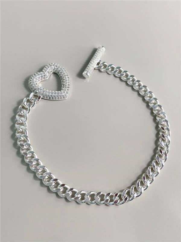 PULSEIRA GRUMET CORAÇÃO COM ZIRCÔNIA
