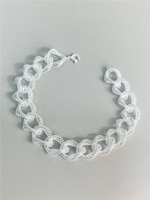 PULSEIRA ELO GRUMET RENDA ITALIANA 18,5CM