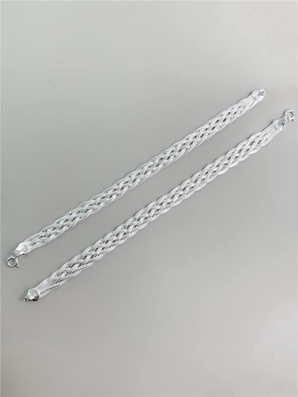 PULSEIRA TRANÇADA ACHATADA 5 FIOS 18,5CM