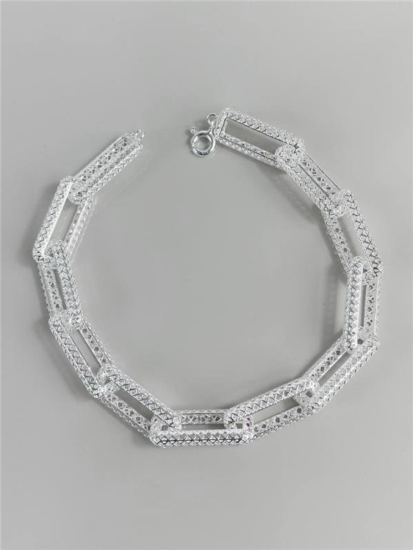 PULSEIRA ELO CORRENTE RENDA ITALIANA 19CM