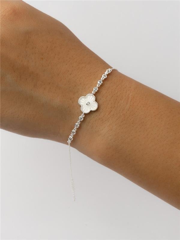 PULSEIRA TREVO COM PONTO LUZ 16CM+3CM EXTENSOR