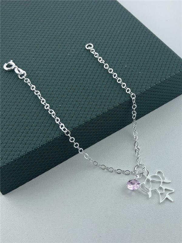 PULSEIRA PINGENTE MENINA C/PONTO LUZ 18CM
