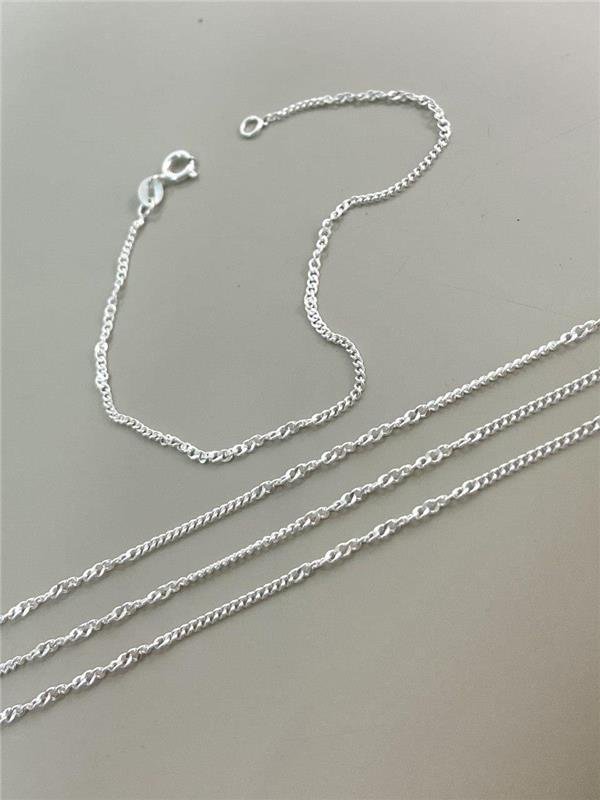 PULSEIRA ELO GRUMET C/DETALHE TORCIDO 18,5CM