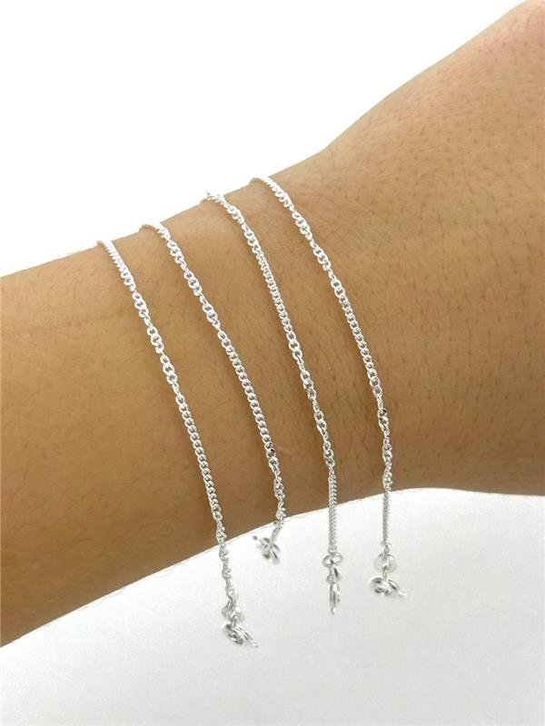 PULSEIRA ELO GRUMET C/DETALHE TORCIDO 18,5CM