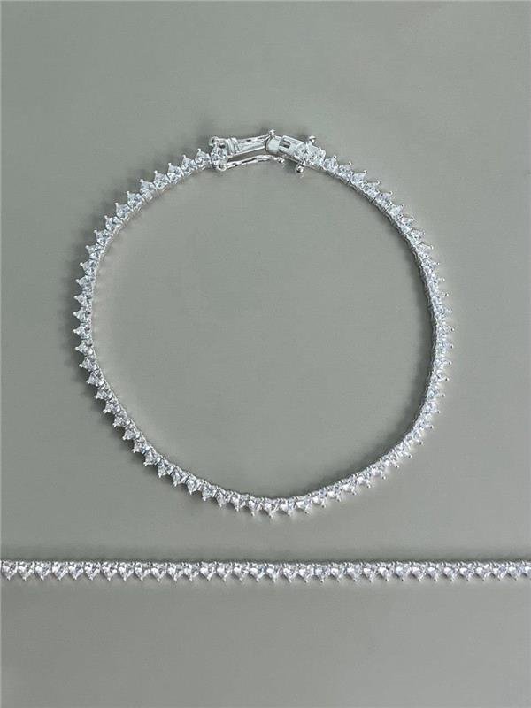 PULSEIRA RIVIERA CORAÇÃO 3 PONTAS 3MM 18CM