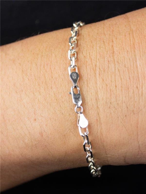 PULSEIRA MASCULINA ELO CADEADO 4MM 20,5CM