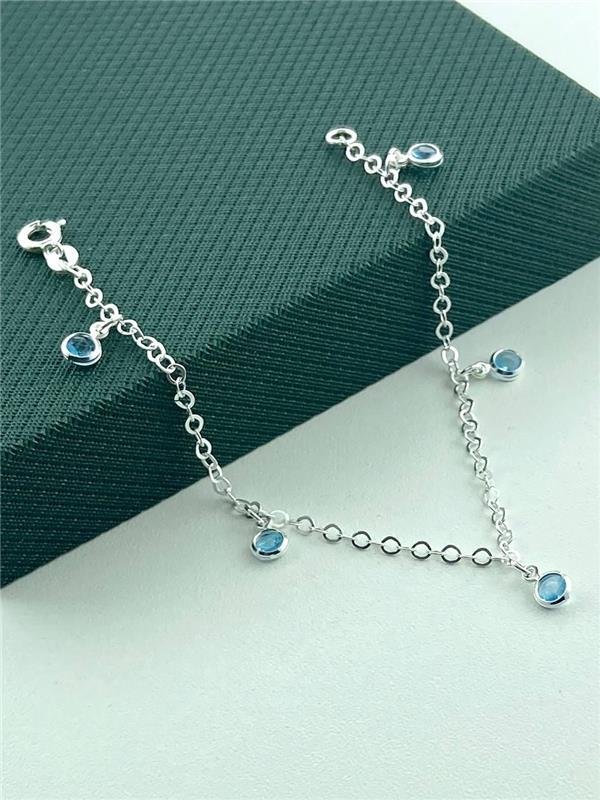 PULSEIRA C/PINGENTE PONTO LUZ REDONDO 19CM