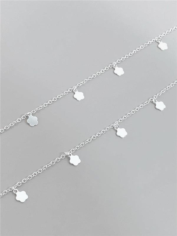 PULSEIRA ELO COM PINGENTE FLOR LISA 20CM