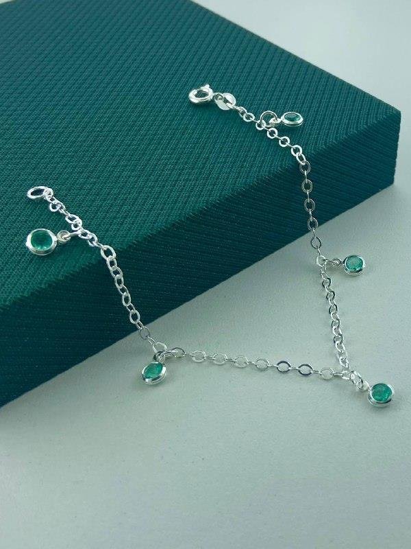 PULSEIRA COM PINGENTE PONTO LUZ REDONDO 18CM