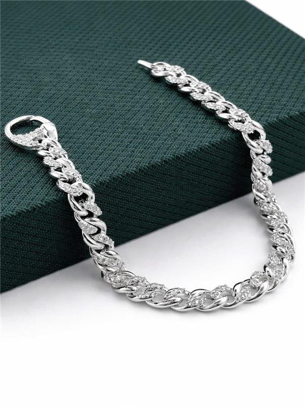 PULSEIRA GRUMET COM ZIRCÔNIA 5MM 18,5CM
