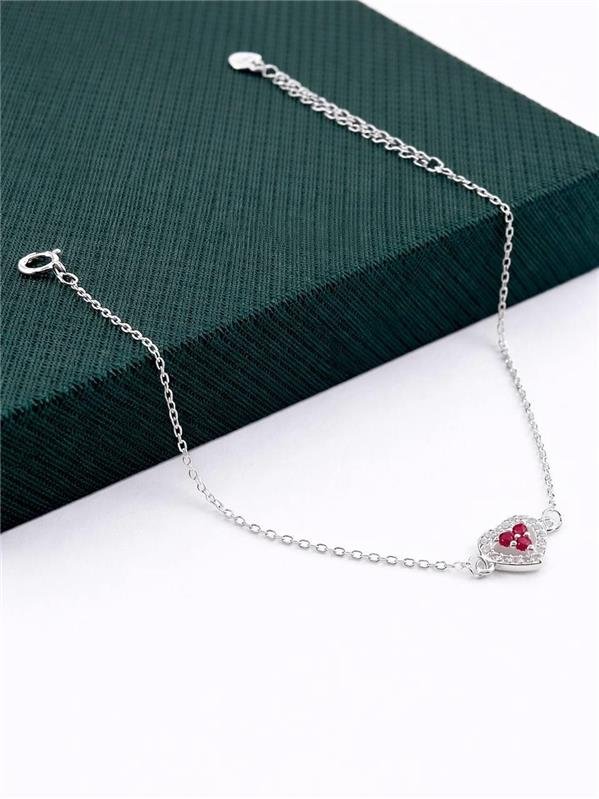 PULSEIRA CORAÇÃO ÚNICO EM ZIRCÔNIA 16CM+5CM EXTENSOR