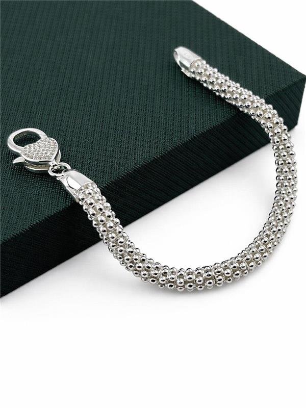 PULSEIRA PIPOCA C/FECHO CORAÇÃO CRAVEJADO 5MM 19CM
