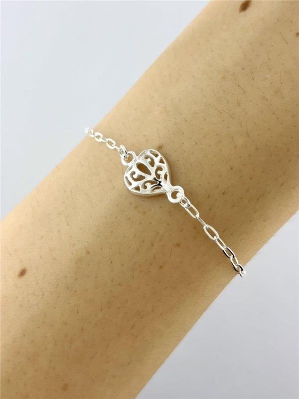 PULSEIRA CORAÇÃO FIXO EM ARABESCO 18,5CM