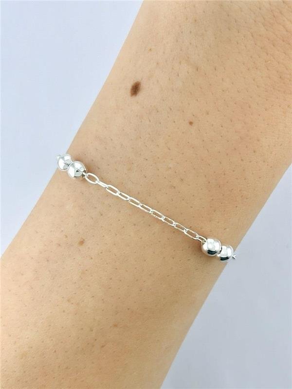 PULSEIRA ELO COM BOLINHAS 3MM 19,5CM