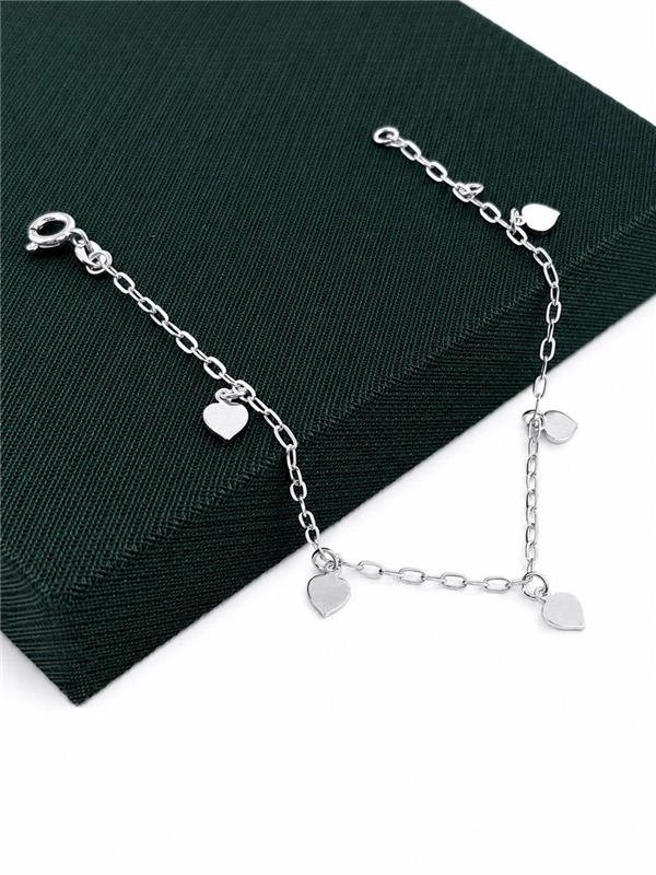 PULSEIRA C/ PINGENTE CHAPINHA CORAÇÃO 18CM