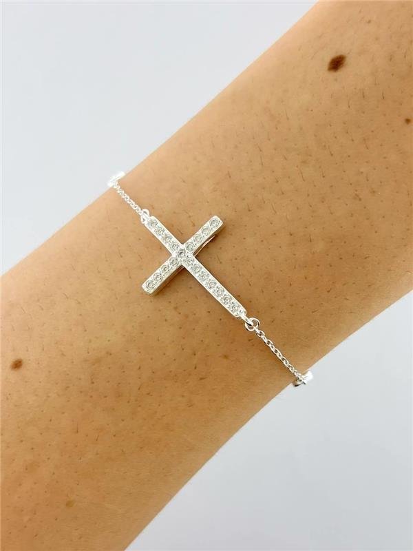 PULSEIRA CRUZ COM PONTO LUZ FIXO 16CM+4CM
