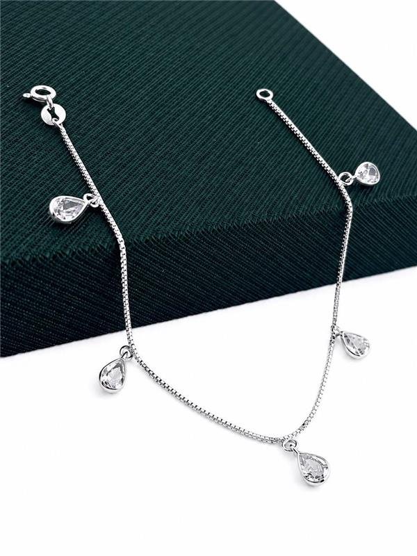 PULSEIRA V15 COM PONTO LUZ GOTA CRISTAL 17,5CM