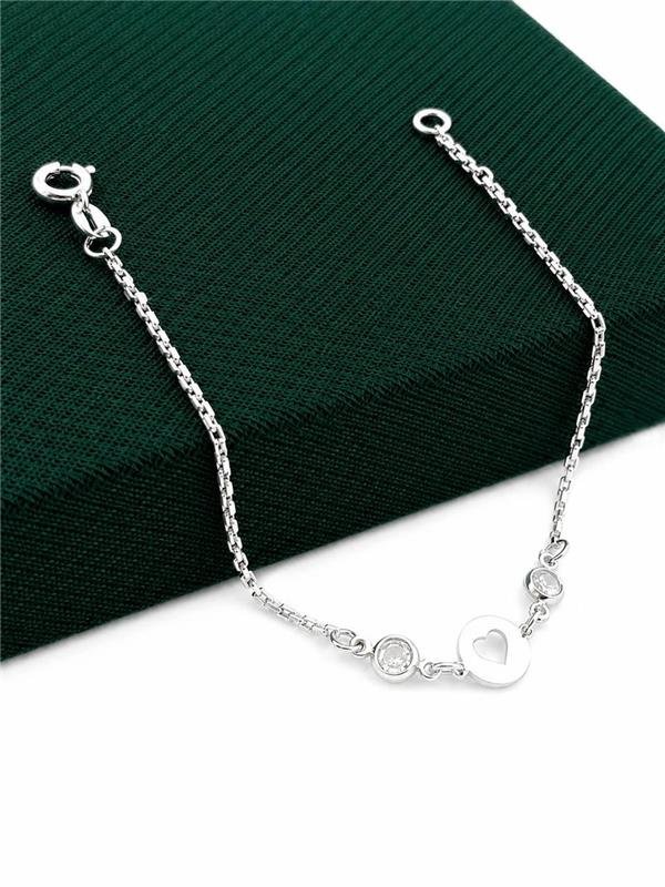 PULSEIRA MEDALHA CORAÇÃO E PONTO LUZ